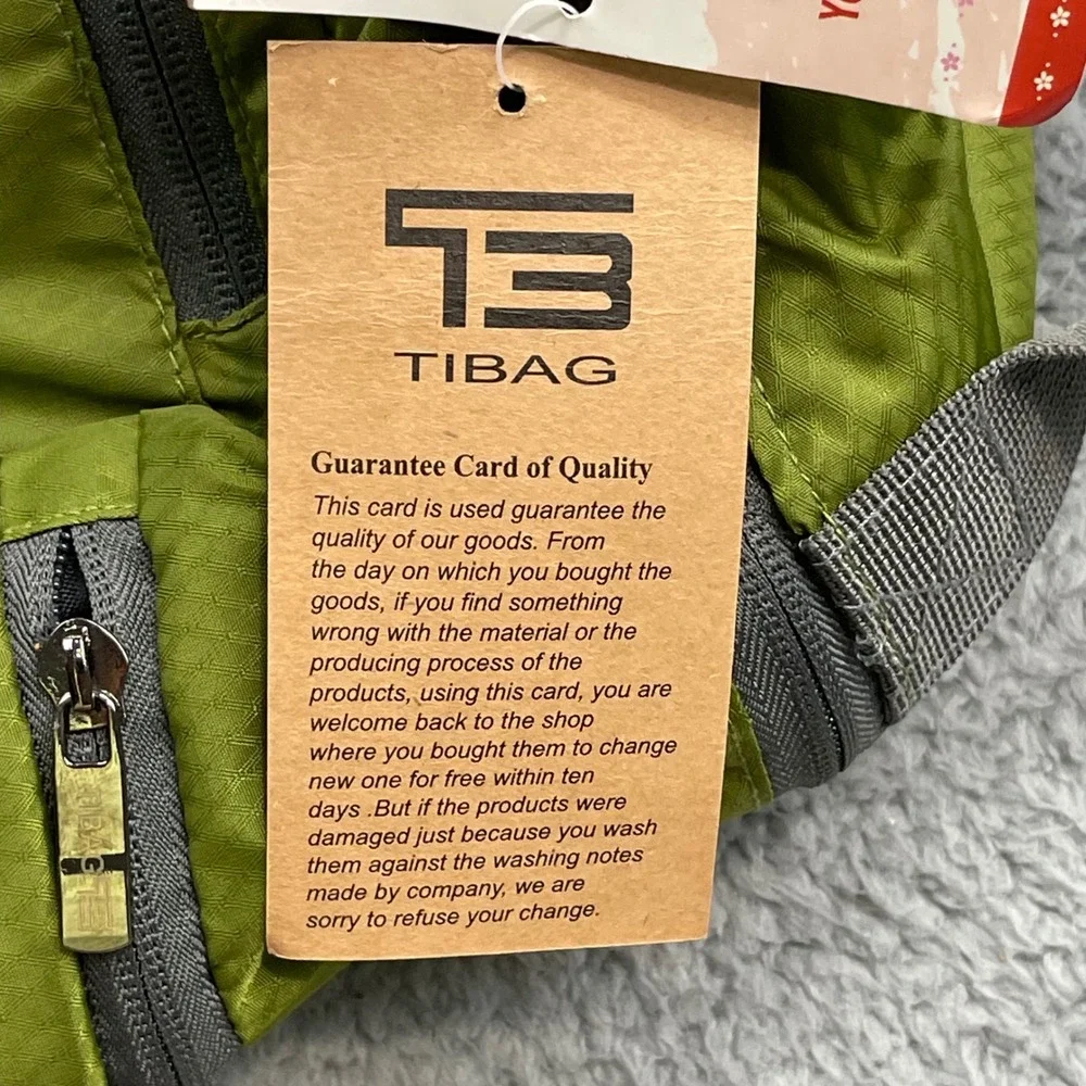 TIBAG Unisex OS Green Packable Travel Duffel Backpack Lightweight Ripstop Bag
